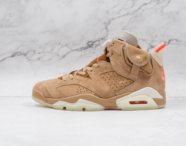 travis scott air jordan 6 british khaki aj6卡其棕夜光绿休闲篮球