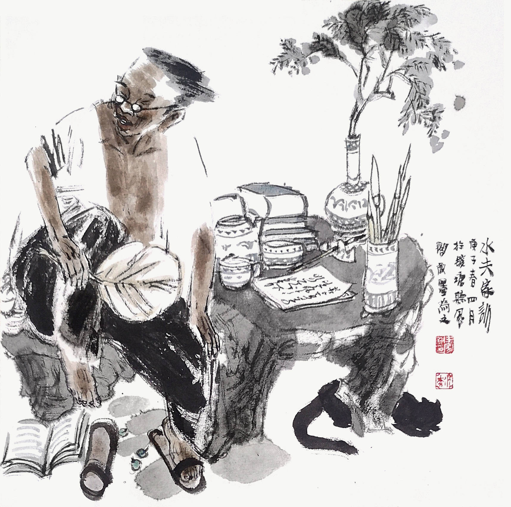 原创笔墨造型与趣味兼备,王家训的人物画美感丰富