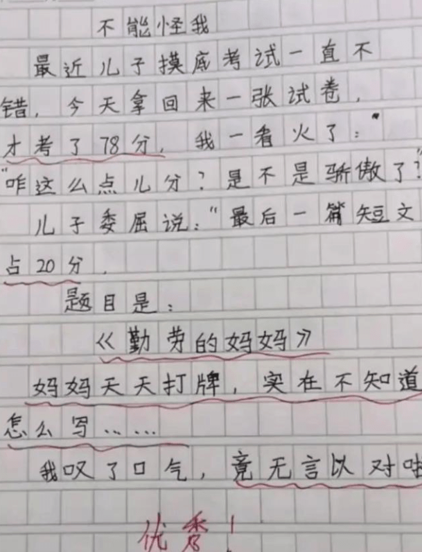 小学生作文《20年后的我》,老师看后火冒三丈,我的课你都站着上