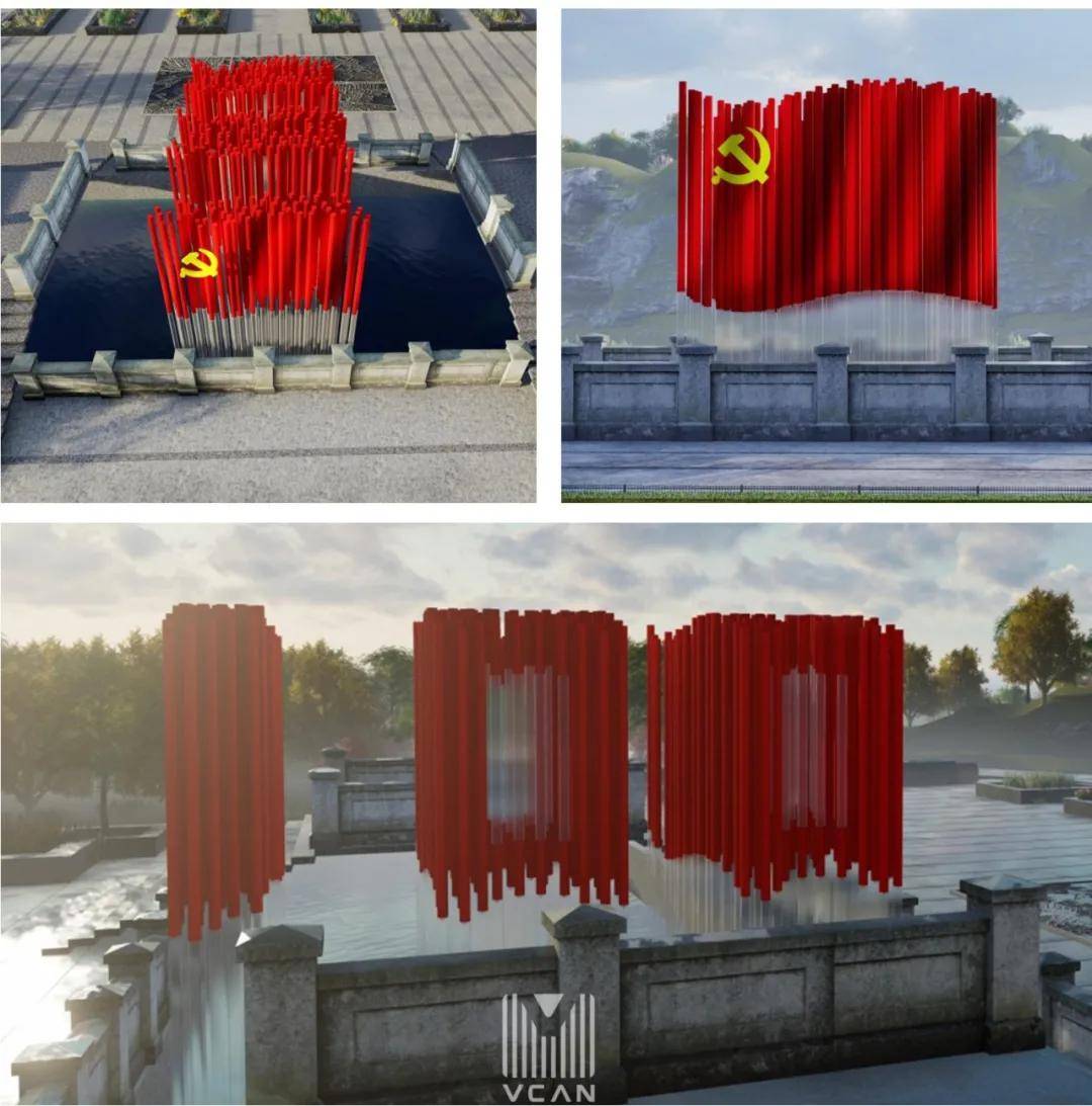 ▼百年党旗红实景图