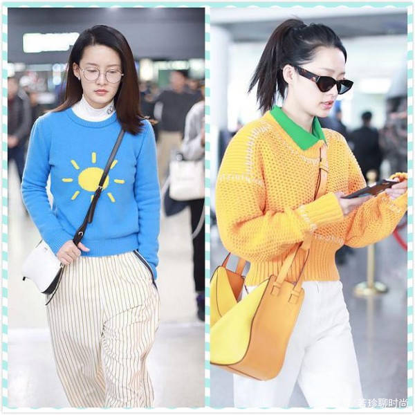 原创李沁真是什么都敢穿,撞色毛衣也往身上套,出乎意料的酷炫
