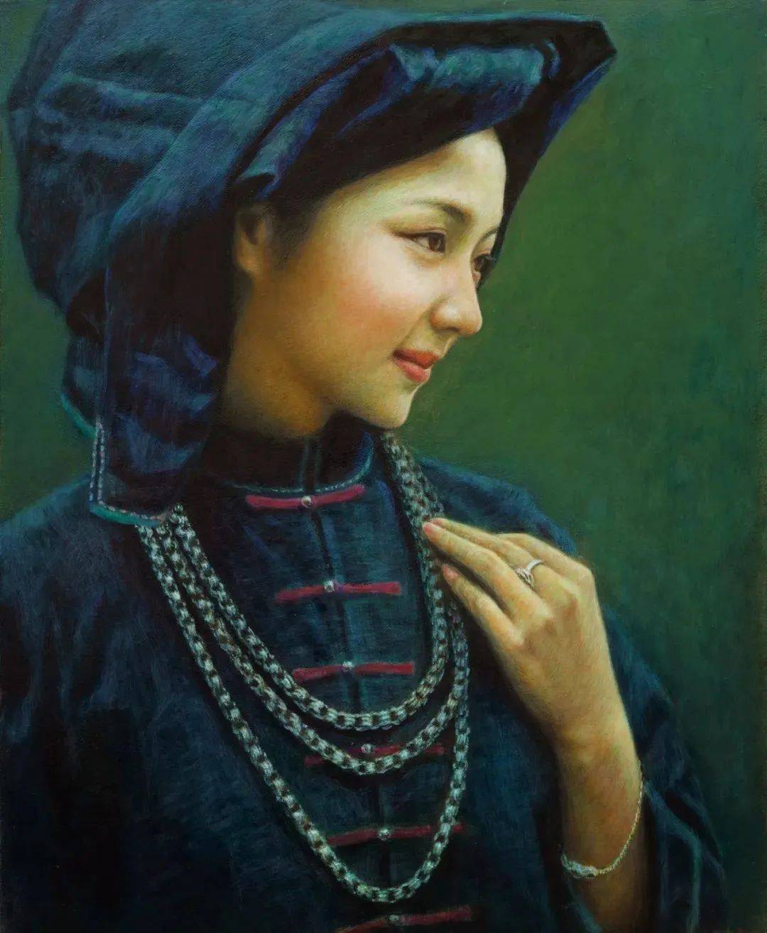 《壮族姑娘》布面油画 61cm×50cm 2009年