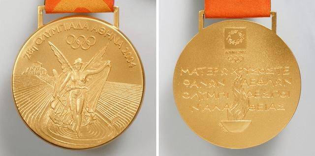 2004年雅典奥运会金牌 重量:180克,含金量:6克