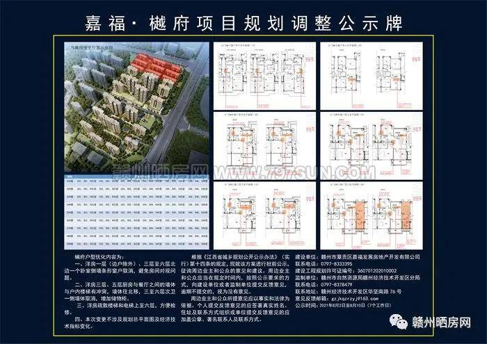 最新公示:赣州经开区嘉福·樾府规划调整
