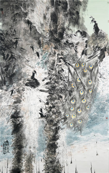 文山女丹青妙手绘画巨制惊现春城