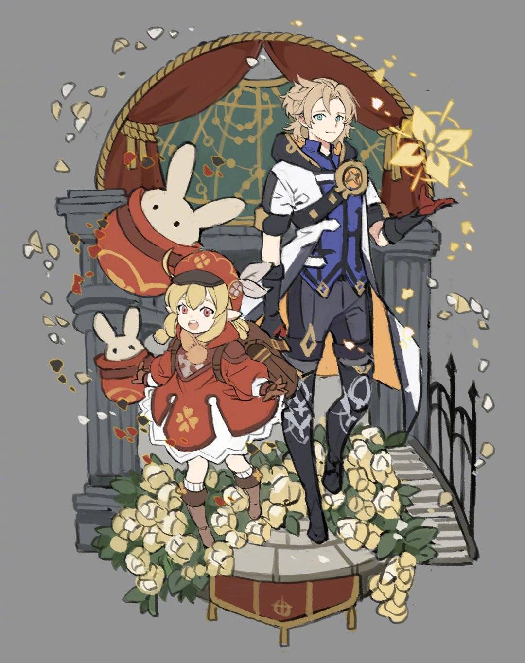 原神游戏同人插画作品画风细腻丰富极具吸引力