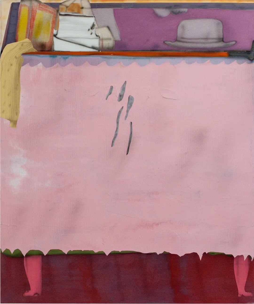 kitchenette, 2018, acrylic and ink on canvas, 145×120 cm