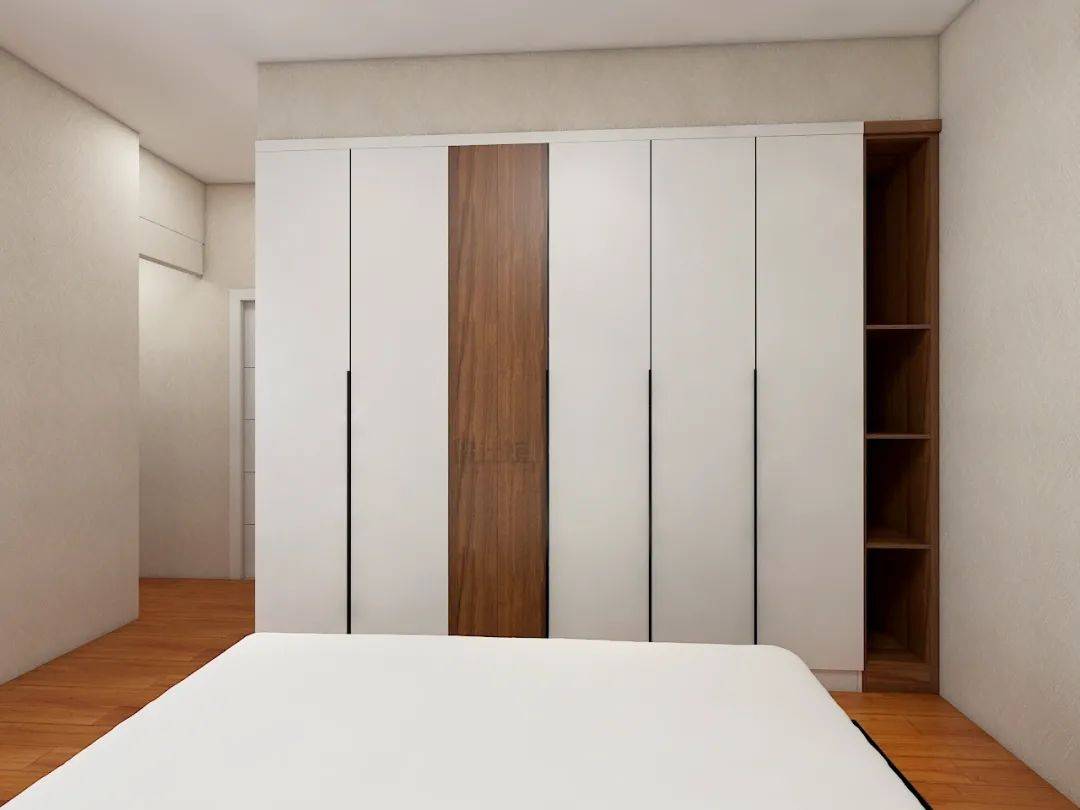 平开门衣柜柜门的宽度是380mm-450mm;而推拉门衣柜门宽度一般是600mm