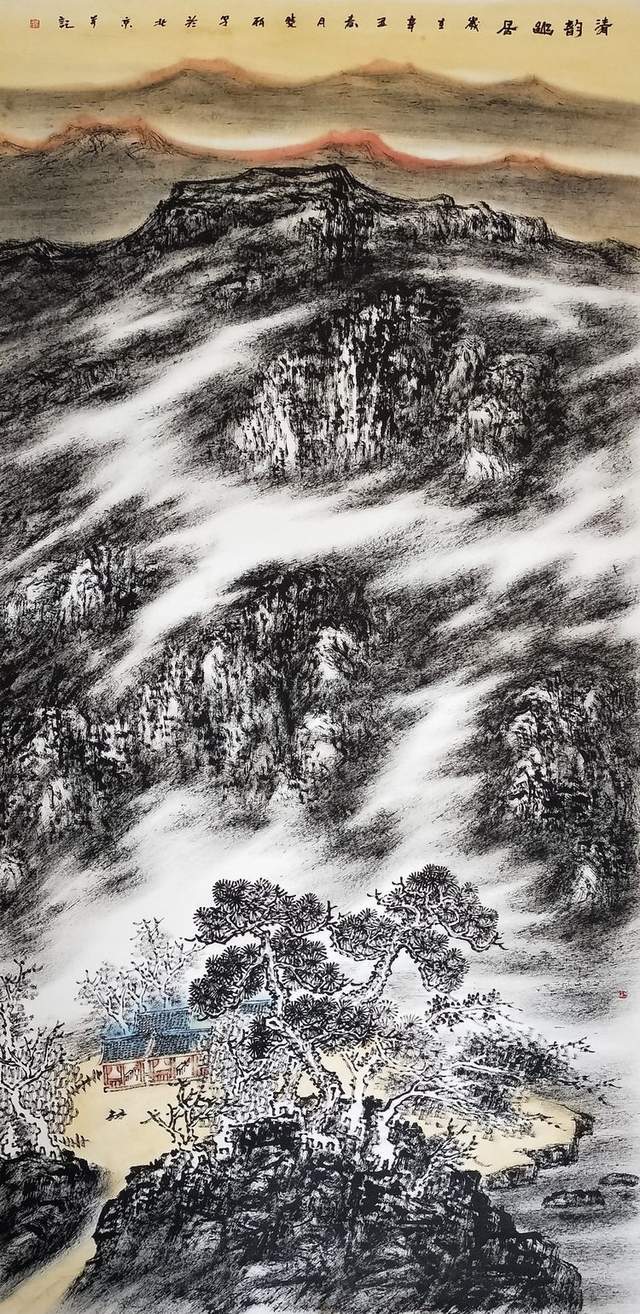 一脉相承,实力派焦墨云雾山水画家|林晓丽_美术