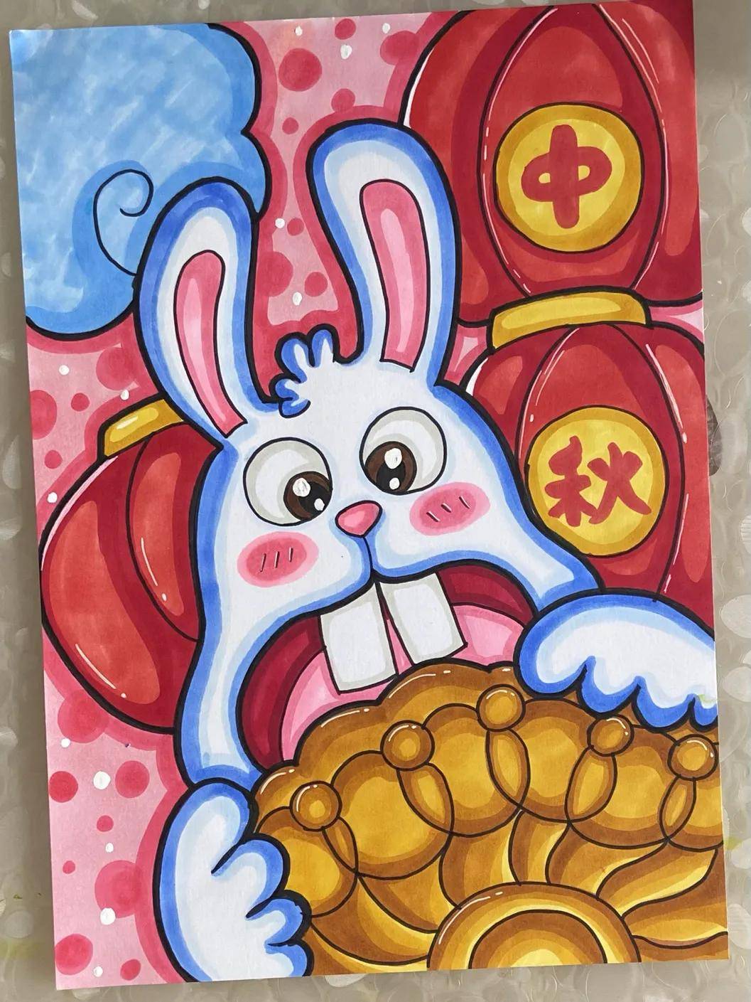 这样更有利于孩子独立思考,让孩子在发散兴趣的思维里绘画中秋之景,获
