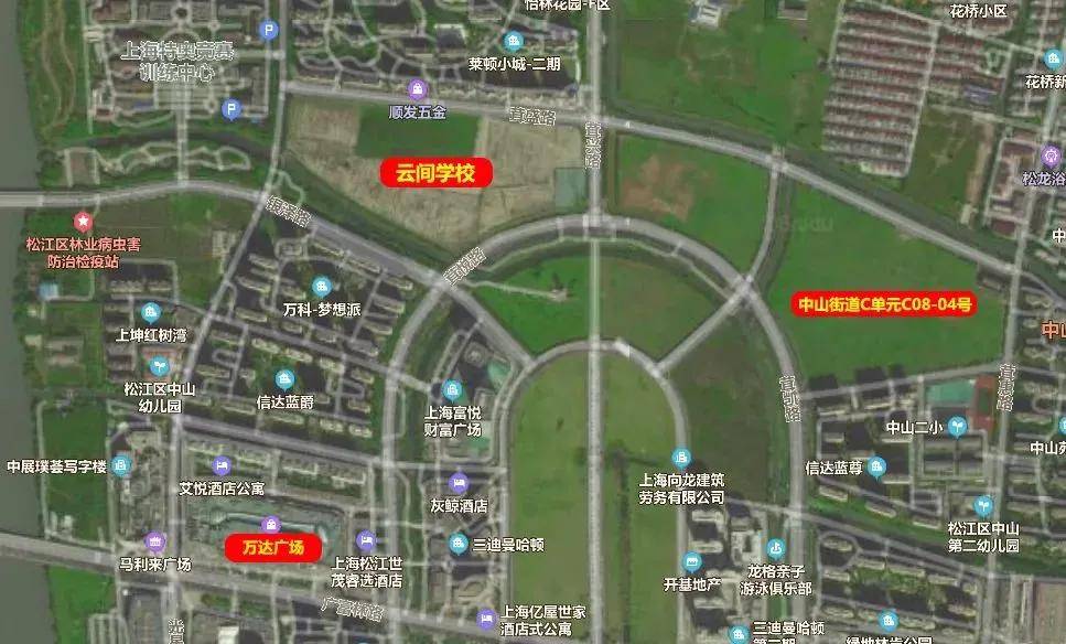 商业配套方面,项目距松江万达广场直线距离仅约800米,步行可达,可满足