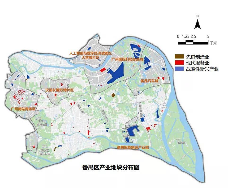 番禺共有88个产业地块科技创新城汽车城南站商务区纷纷上榜