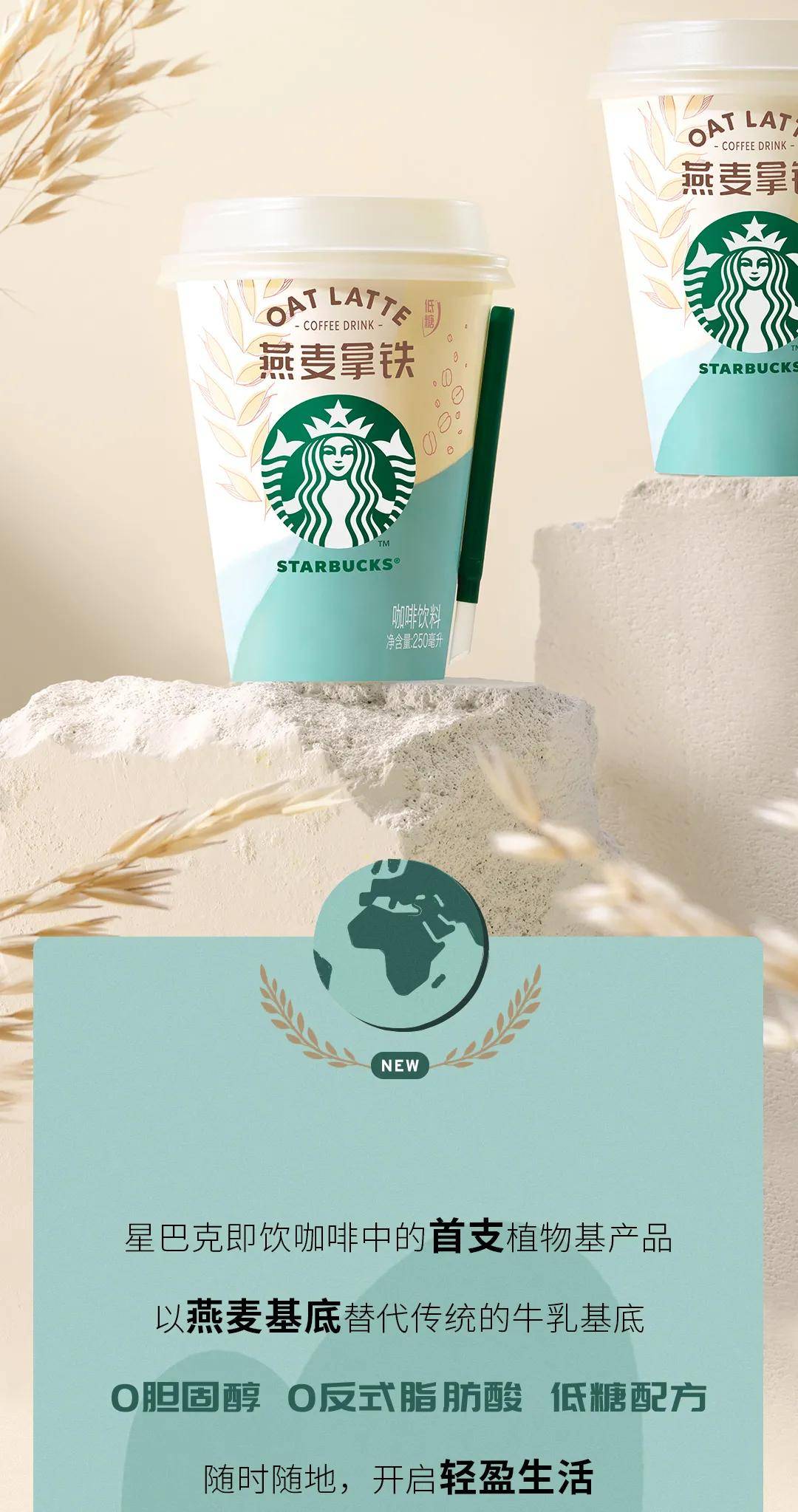哇星巴克星怡杯也有燕麦拿铁了耶