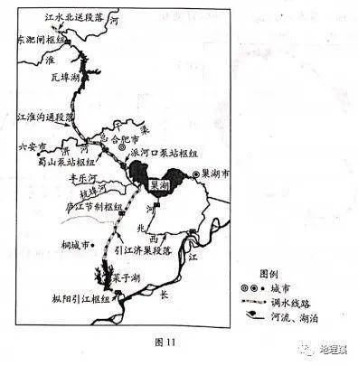 引江济淮工程(图11)是一项大型跨流域调水工程,自南向北分为引江济巢