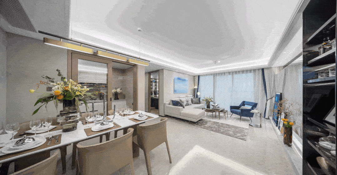 万城·杭悦府建筑面积约126㎡户型,方正四叶草设计,南向三开间排布