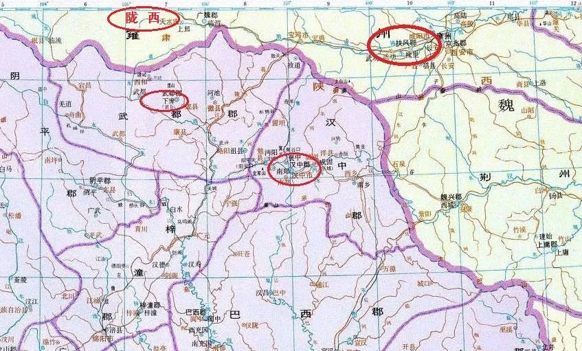 北上西进可直攻陇右,东进亦可迫近三辅地区(京兆尹,左冯翊,右扶风)