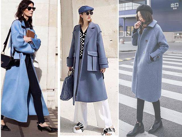 今年流行的"雾霾蓝"大衣,配上这5种颜色内搭,气质优雅更高级_质感