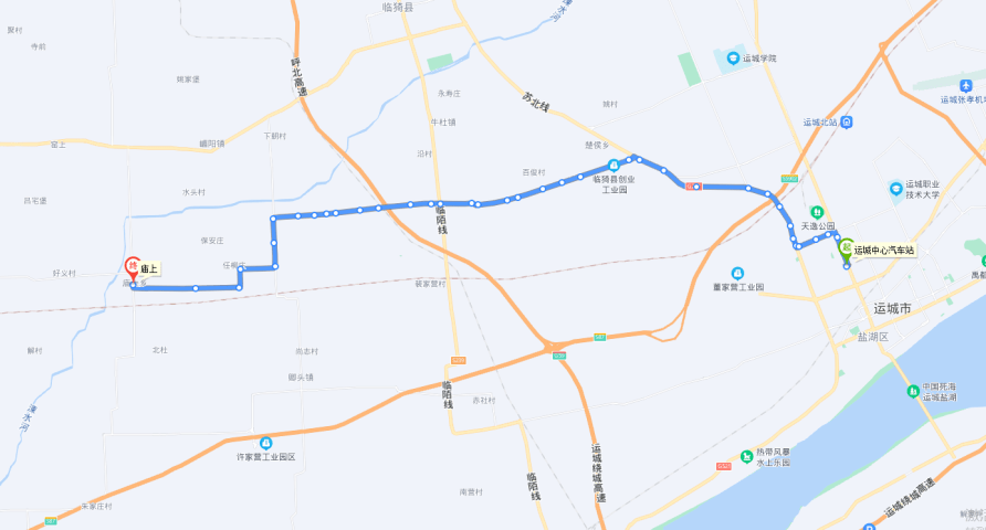 运城-临猗城际公交路线共4条:103路,104路,105路,106路.