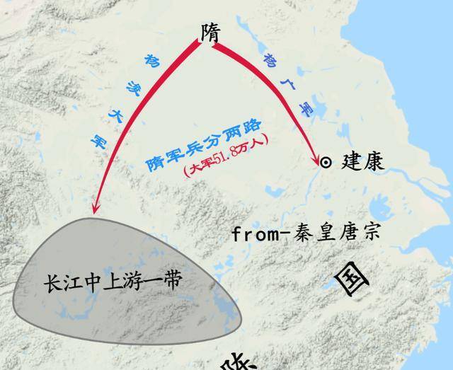 而在这三年之中,隋朝主要是围着陈朝的长江中上游以及陈都城建康为