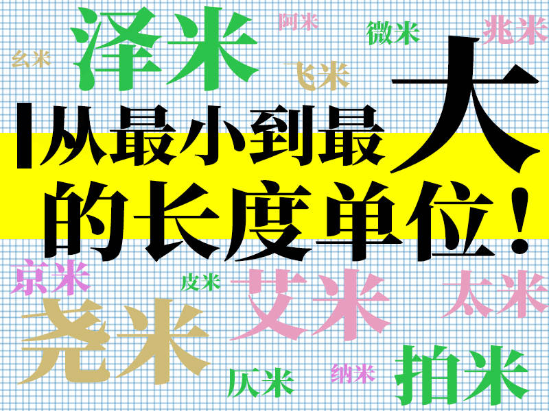 从目前公认最小长度单位一直到最大长度单位简介