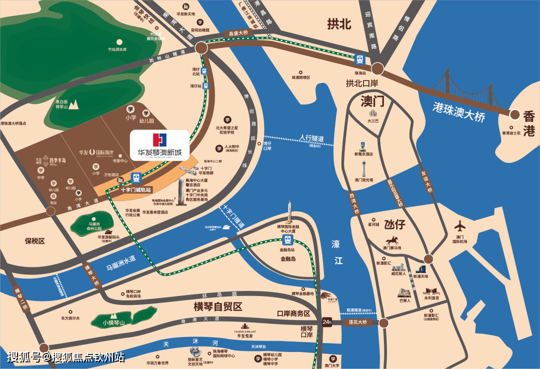 珠海香洲华发琴澳新城四时半岛二期怎么走_交通道路