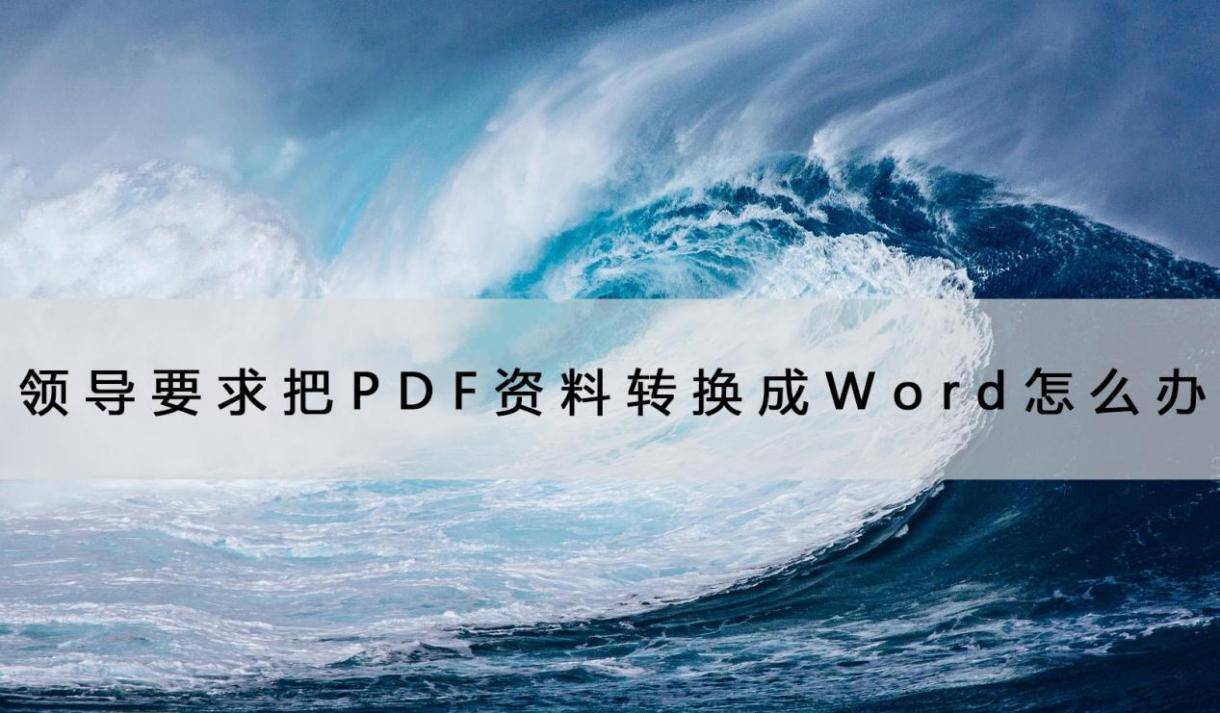 指导要求把PDF材料转换成Word怎么办？用它实的很快