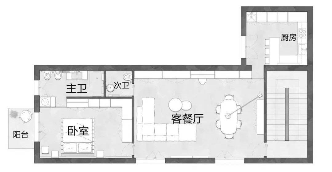 90后佛系小哥，去客厅化，却能酿成书房，100㎡是我神驰的家