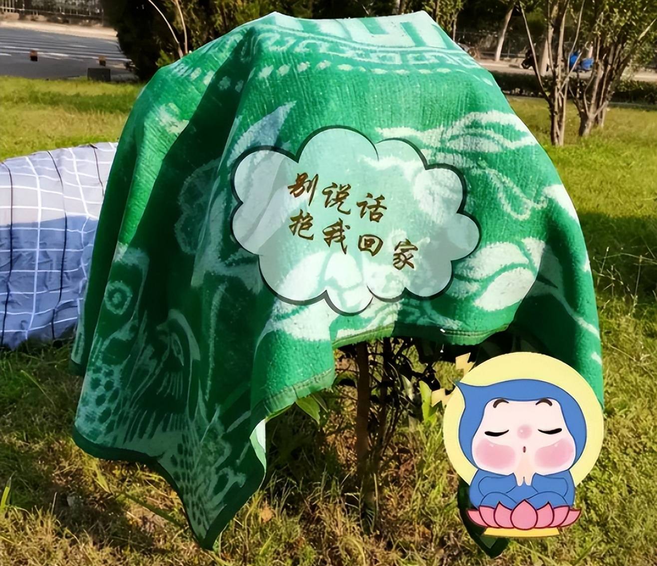 大学生是懂晒被子的，教师看后也心悦诚服，公然有文化就是纷歧般