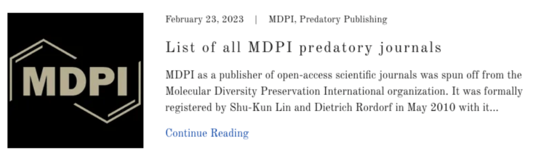 MDPI全线期刊被打上「掠夺性期刊」的标签，你如何看待？