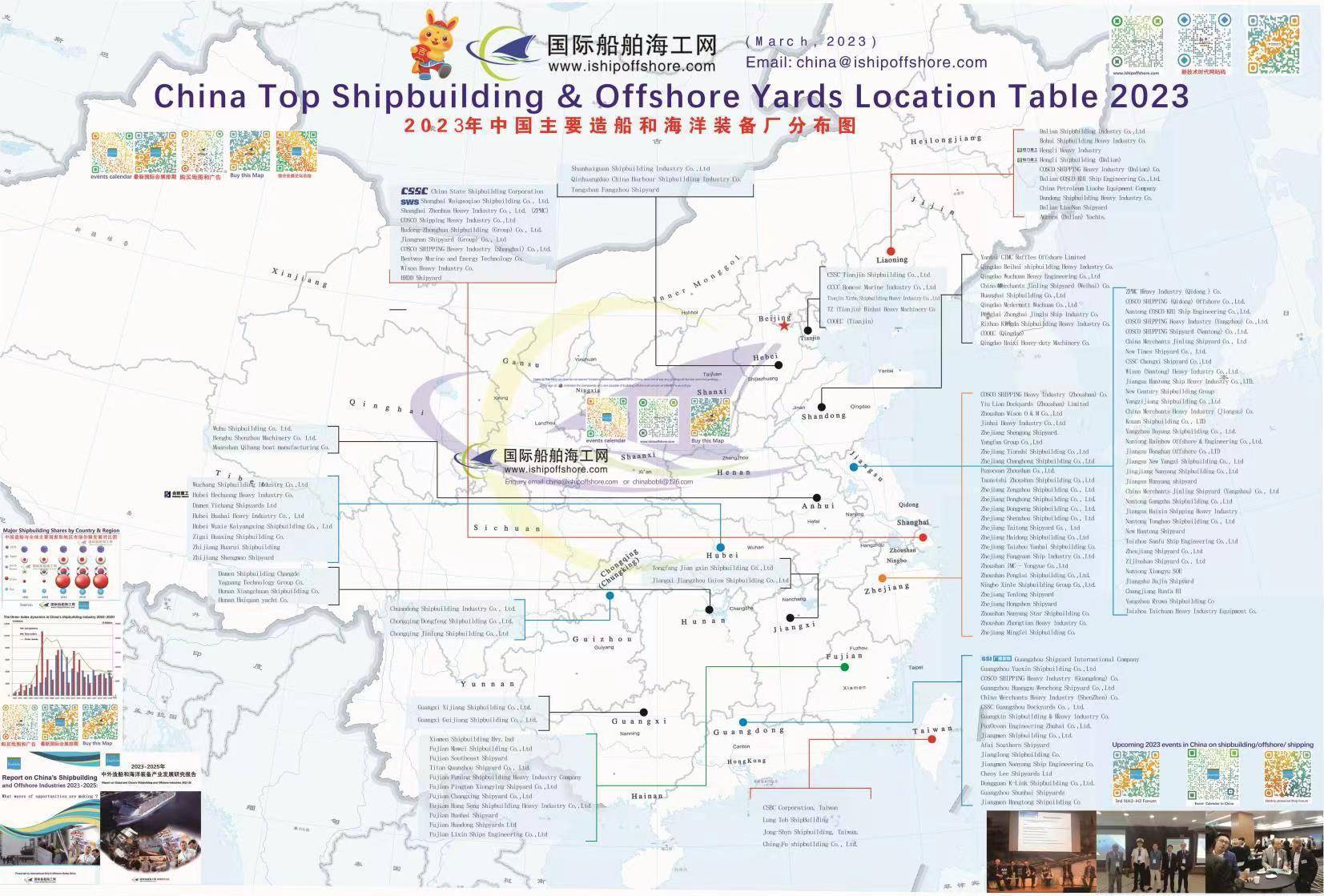 2023年超大版造船坞地图在上海胜利发布，最新摆列有300多家船坞