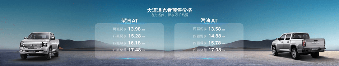 比盲订低近2万！江铃大道预售价11.38万-17.48万，下定更有五重豪礼相赠