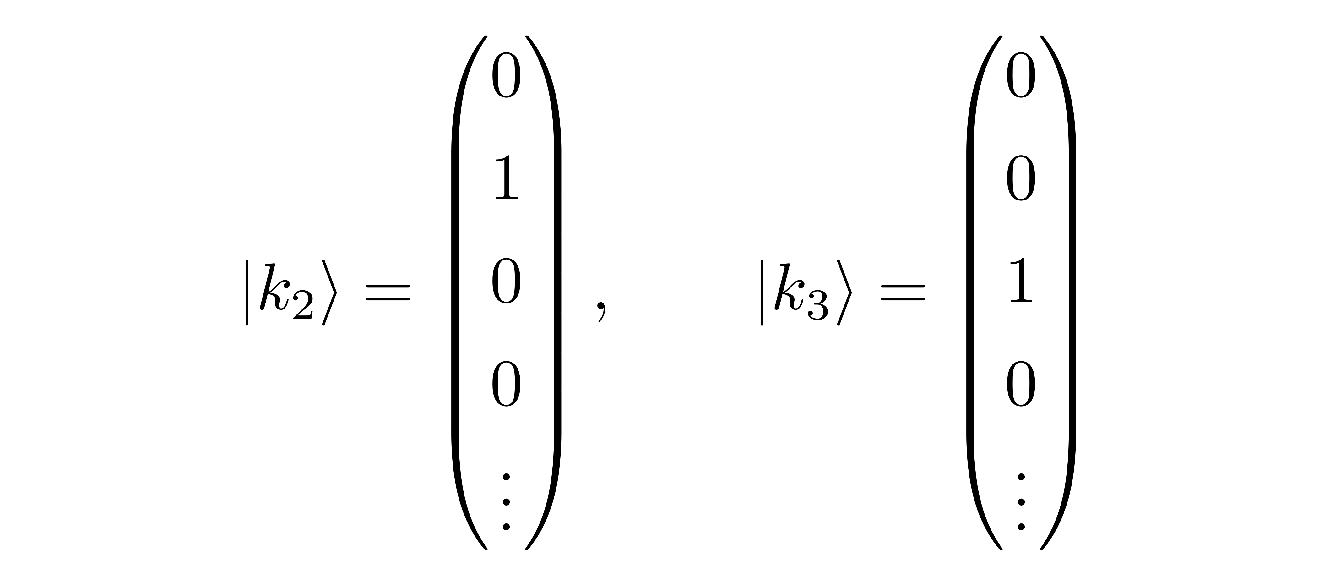 如果用列向量表示态矢，那么算符可以由矩阵来表示。根据波矢算符对态|k