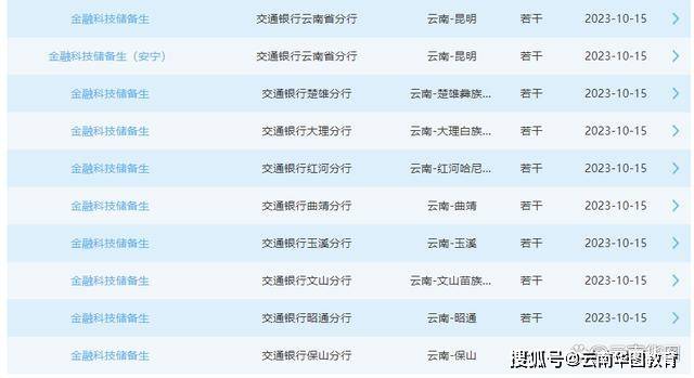 2024年交通银行云南省分行秋季校园招聘来啦！