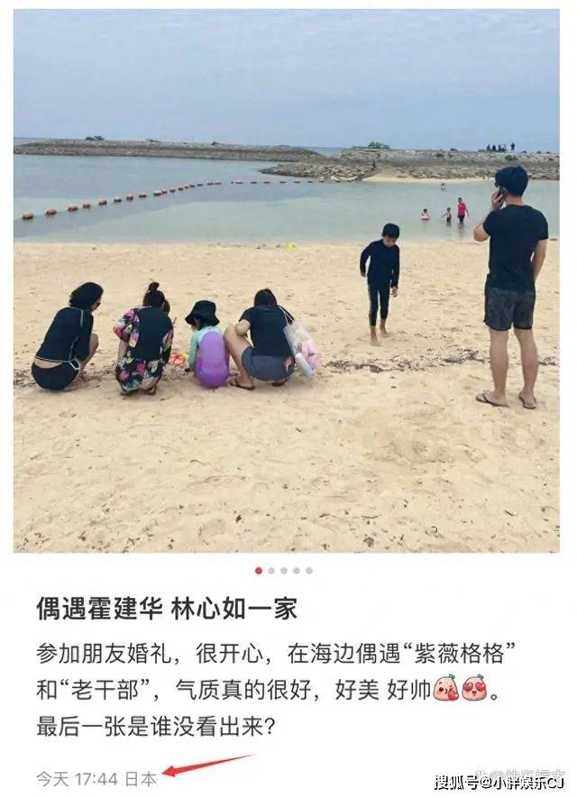 网友偶遇林心如旅游日本，带孩子海边游玩，心态太乐观