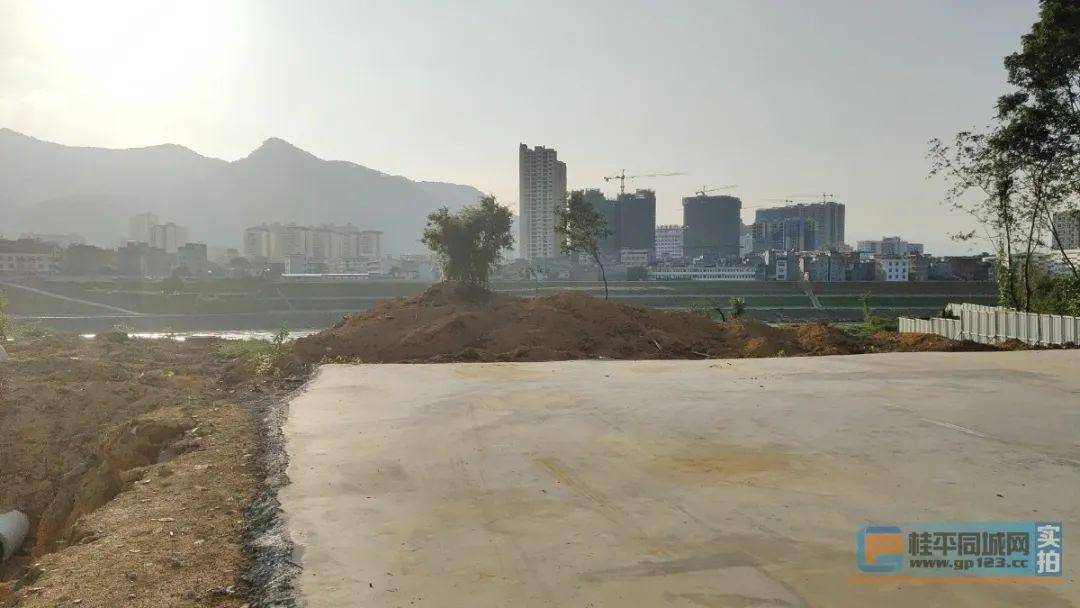 桂平沙岗大桥复工了?规划的桥头位置围起数十米铁皮挡板.