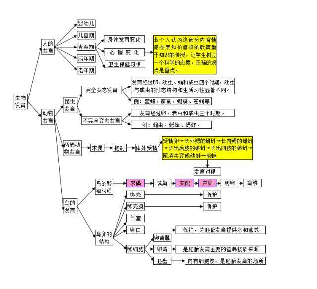 免费领资料:初中生物知识点——思维导图22页可编辑版