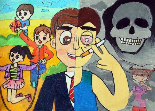 "保护青少年远离传统烟草产品和电子烟" 中小学生控烟绘画作品展