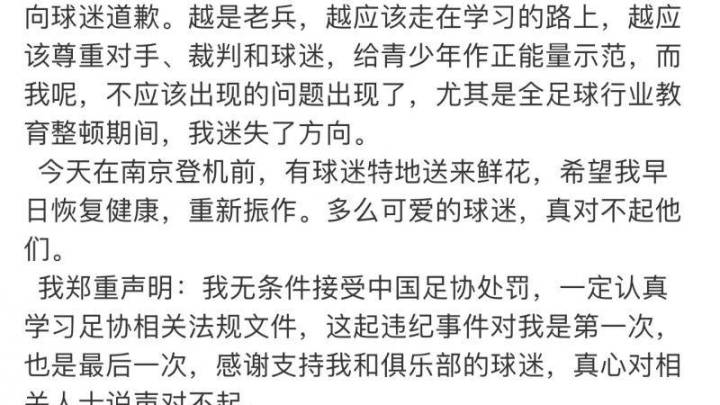 辽宁沈阳城市足球俱乐部领队段鑫就掌掴裁判道歉,你接受吗?