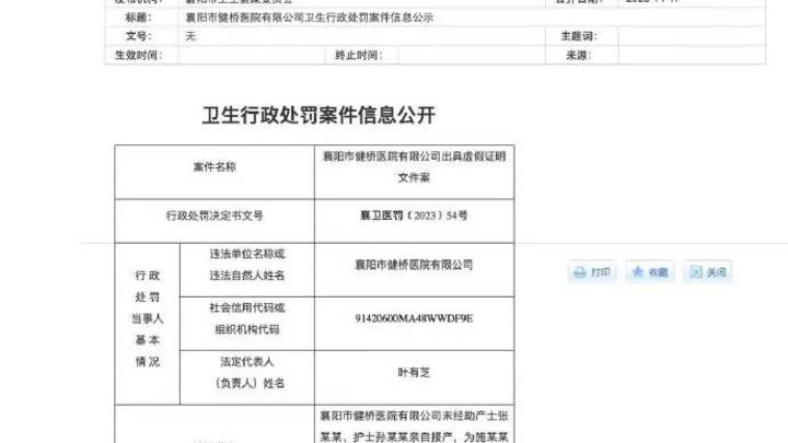 违规开出生证,襄阳健桥医院被处罚10万,你怎么看?