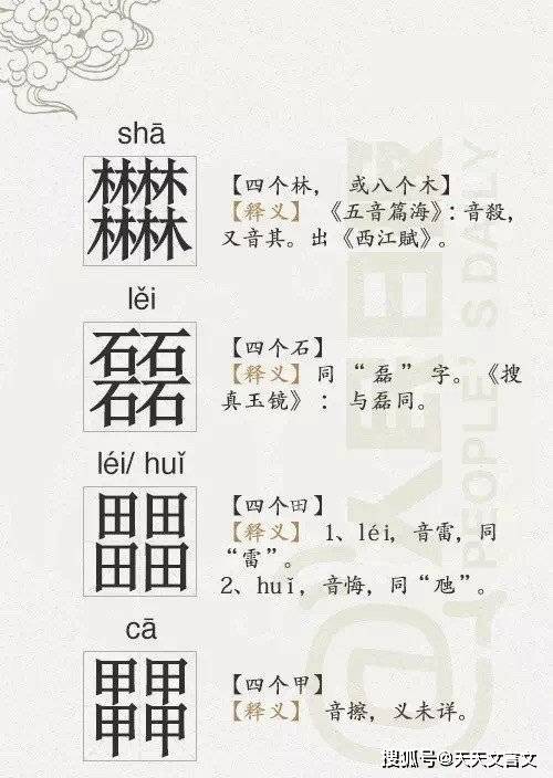 汉字中有趣的四叠字,一起来长长见识吧