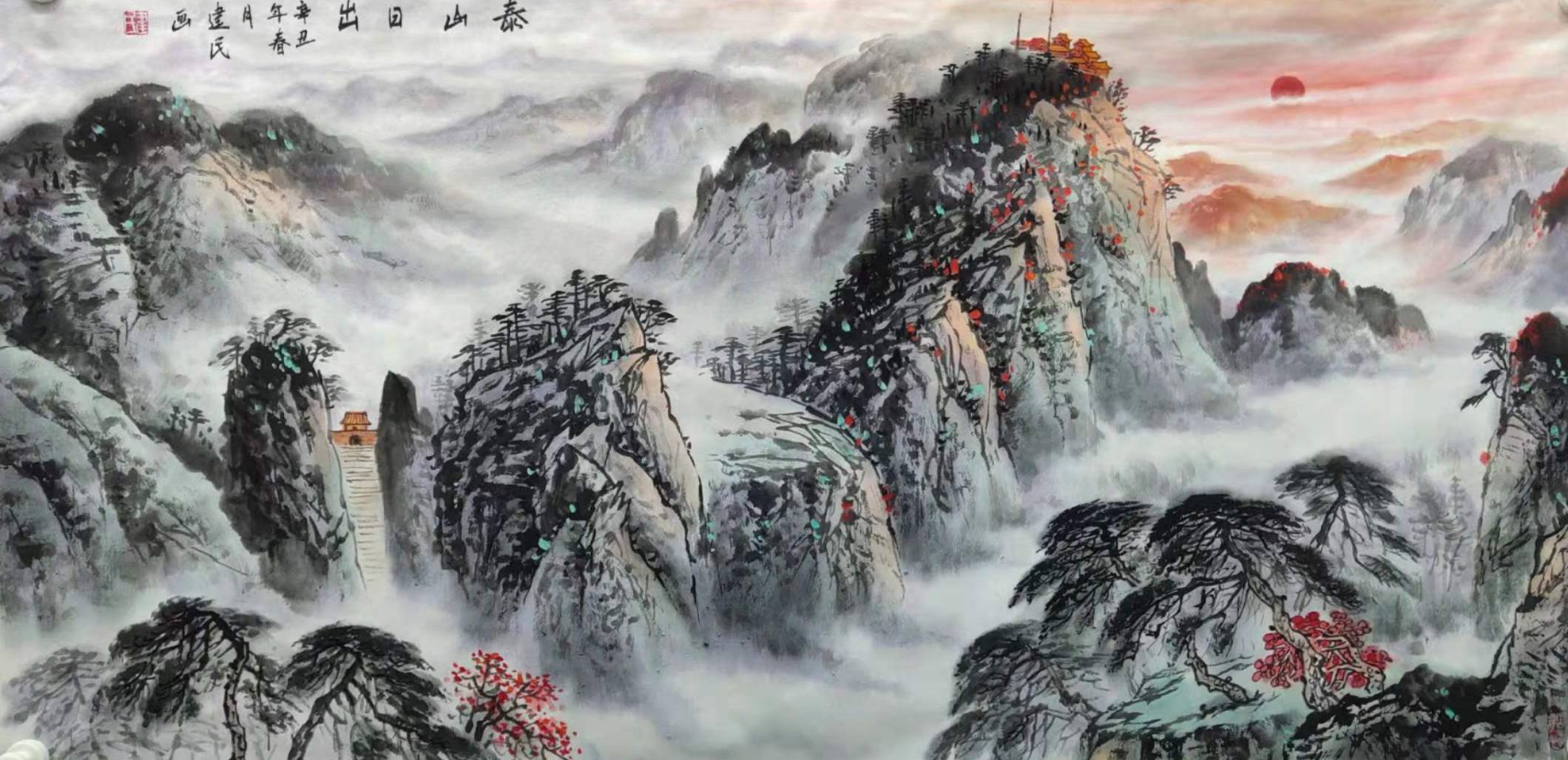 当代著名山水画家-李建石-名家风采_菏泽