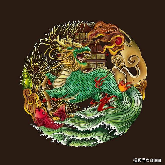 麒麟神兽寓意中国民间有麒麟送子之说,另一种麒麟形象是龙头,马身