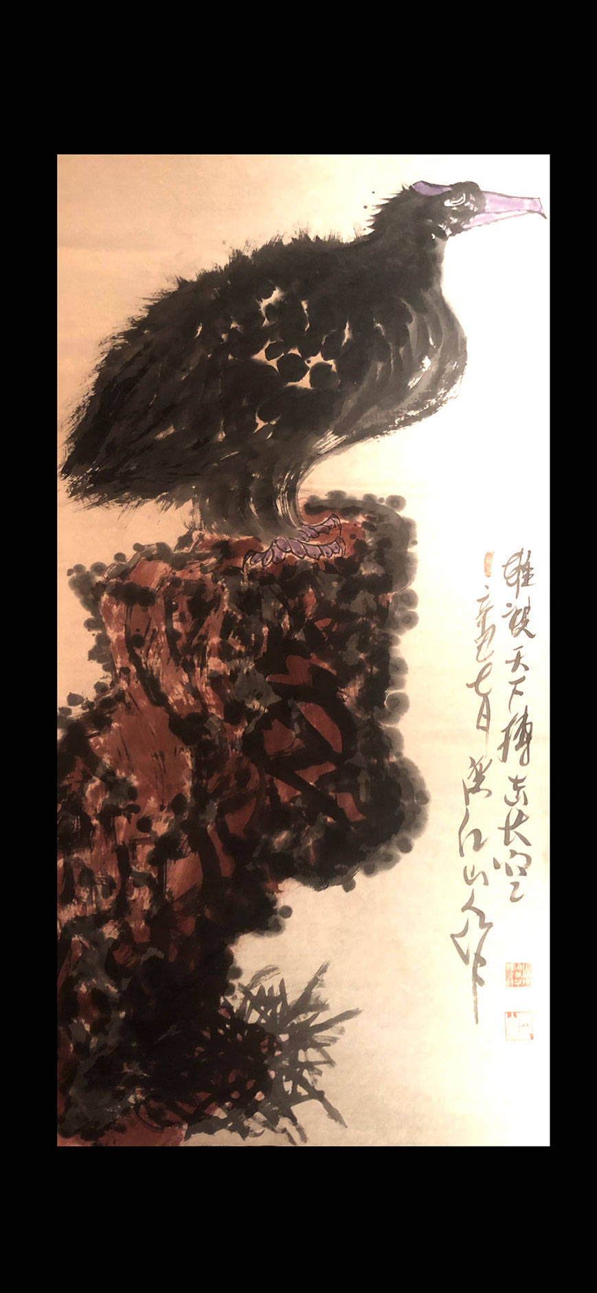 鹰翅疾如风,鹰爪利如锥——国画家,画鹰大家,指墨画大师朱祖囯鹰画