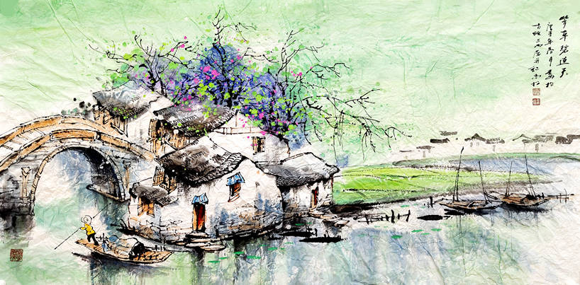 烟雨遥 碧波莹——赏画家曹尚松江南水乡系列作品