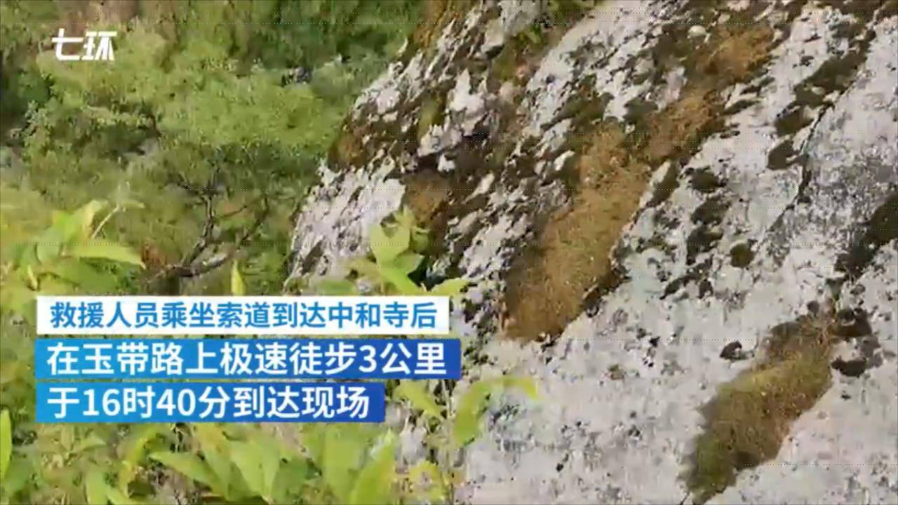 云南大理苍山景区一女子跌落悬崖挂树上