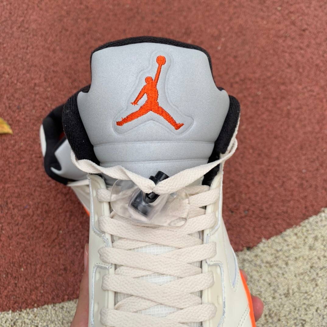 乔丹aj5代 air jordan retro orange blaze 扣碎黑白橙篮球鞋