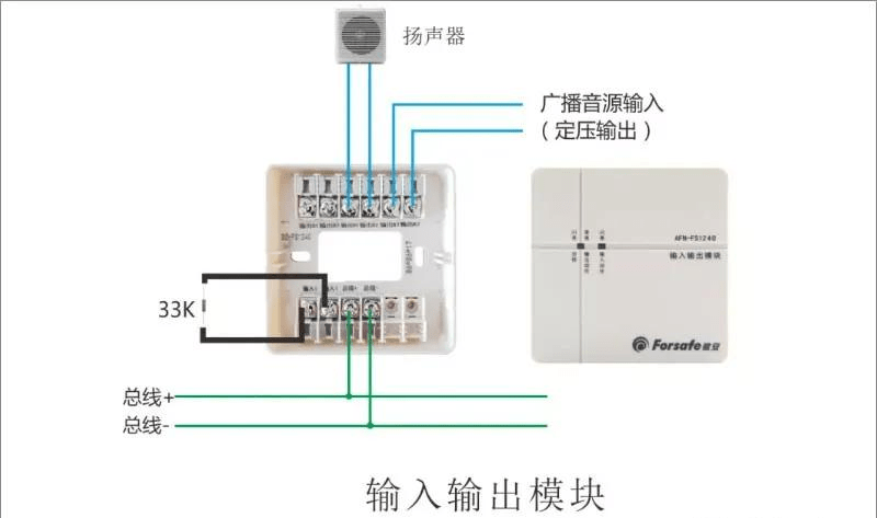 赋安:二线制火灾报警系统模块接线图