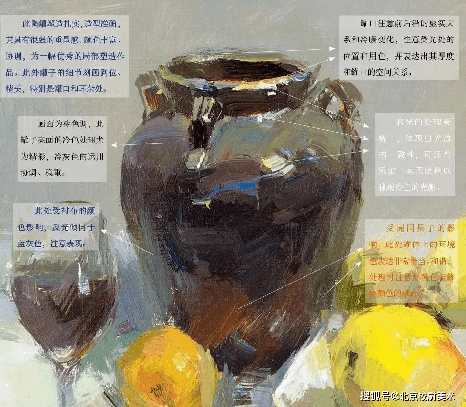 校尉美术单个罐子色彩静物作画步骤