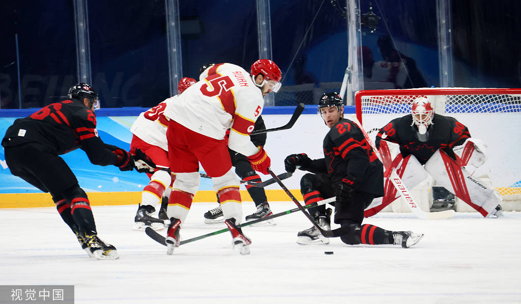组图男子冰球晋级资格赛中国队27不敌加拿大队
