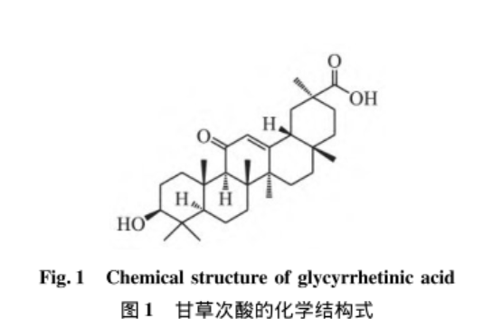 甘草次酸(ga;化学结构式见图)是从甘草的根及根茎中提取的活性成分不